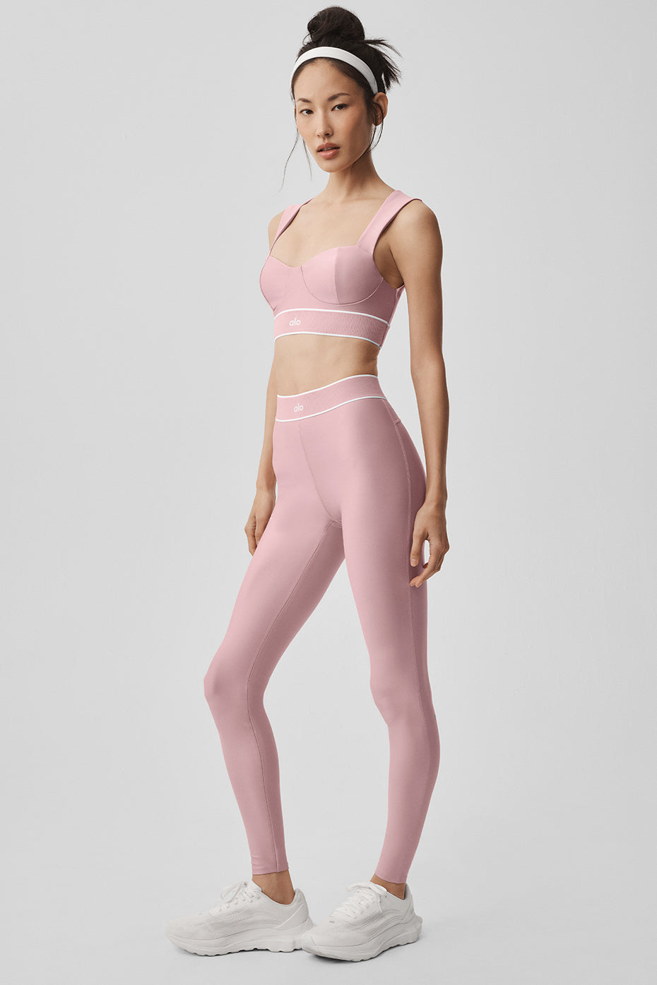 Legging taille haute Airlift Alignment - Rose vintage/Blanc
