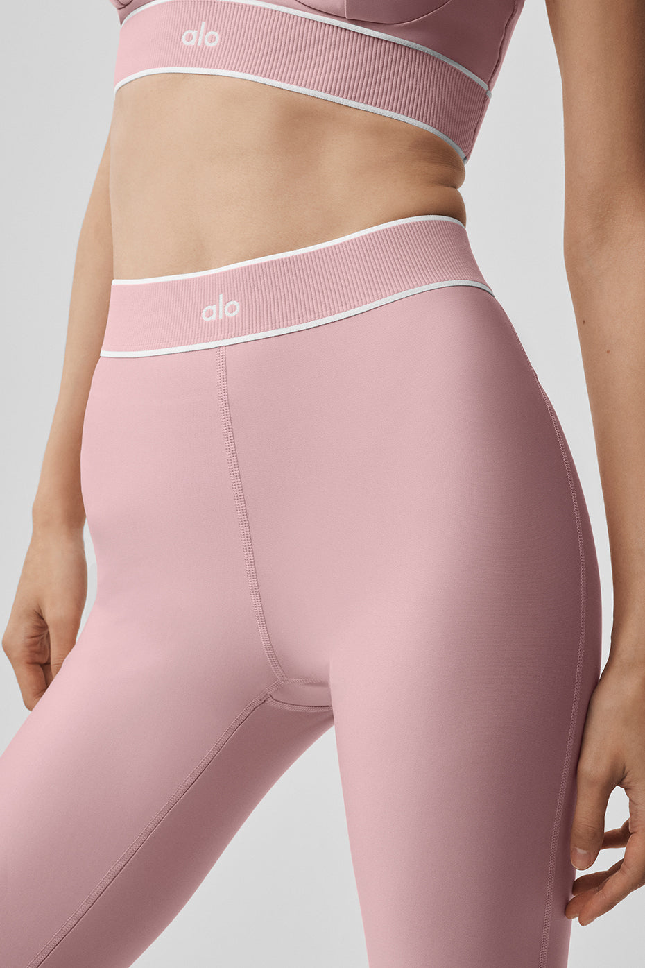 Legging taille haute Airlift Alignment - Rose vintage/Blanc