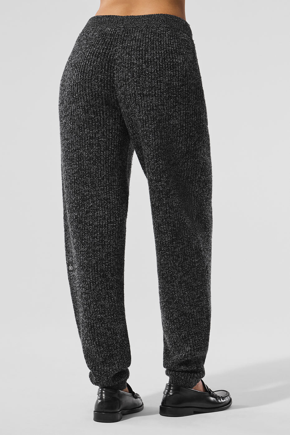 Pantalon en maille chinée - Noir chiné