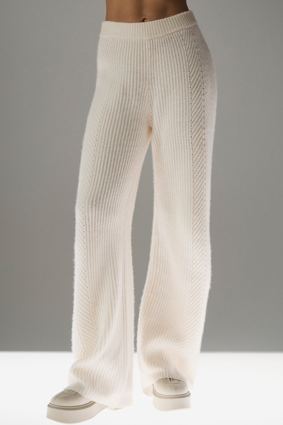 Pantalon large Winter Magic en cachemire - Ivoire