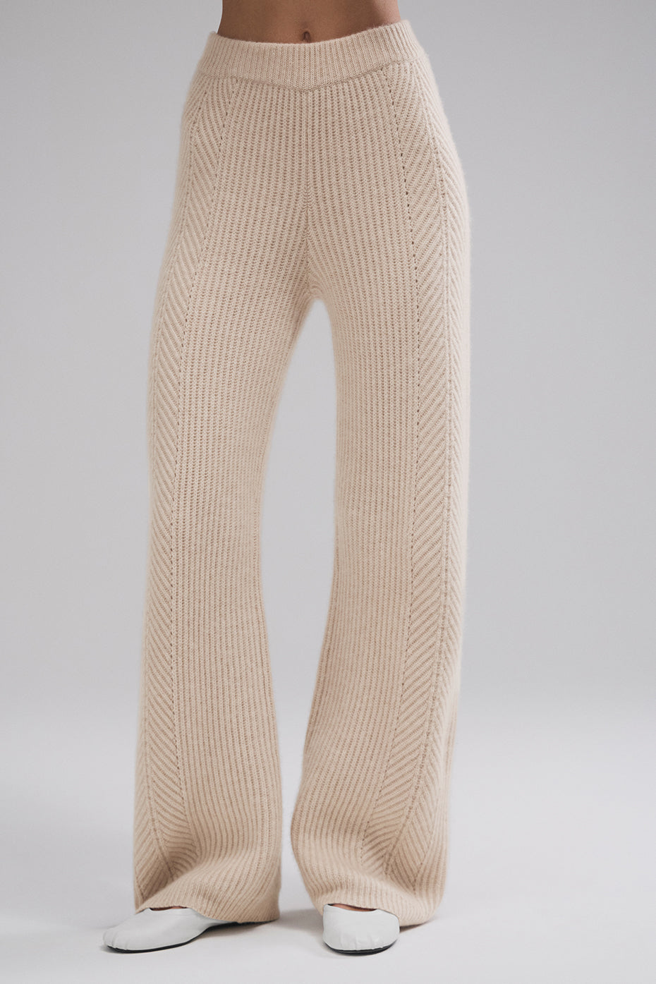Pantalon large Winter Magic en cachemire - Bouleau chiné