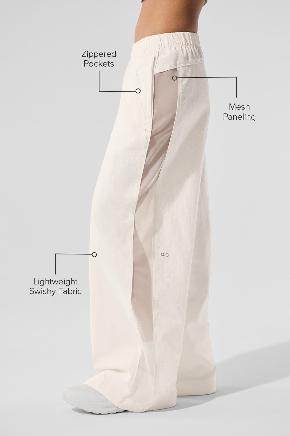 Pantalon de survêtement large taille haute Origin - Ivoire