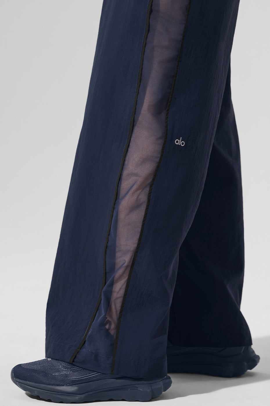 Pantalon de survêtement large taille haute Origin - Bleu marine/Noir