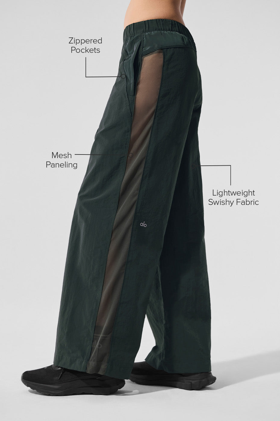 Pantalon de survêtement large taille haute Origin - Vert charbon
