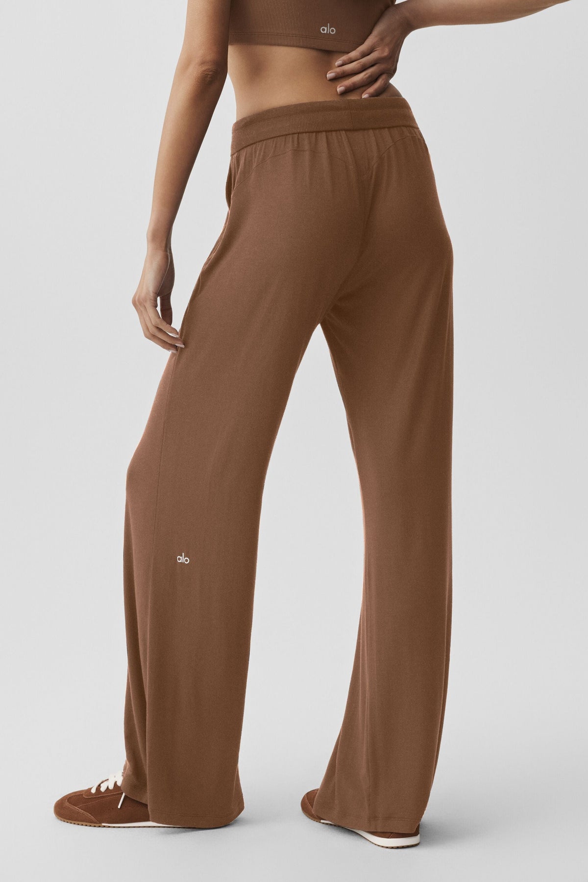 Pantalon évasé de détente semi-transparent Delicate (standard) - Brun ensoleillé