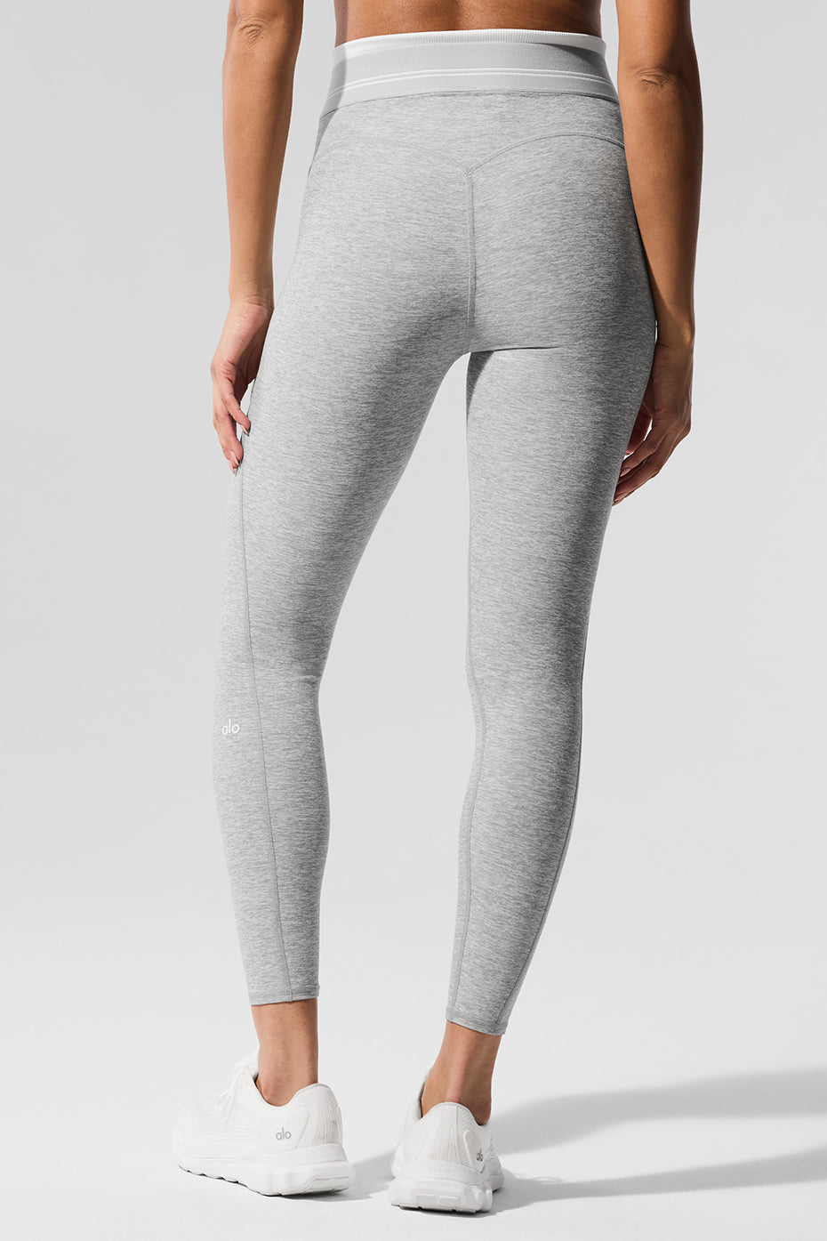 Legging 7/8 taille haute Alosoft Better Together - Gris chiné sport/Blanc