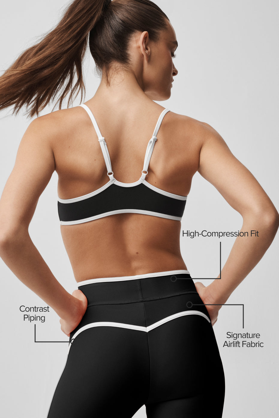Legging 7/8 taille haute Airlift Charger - Noir/Blanc