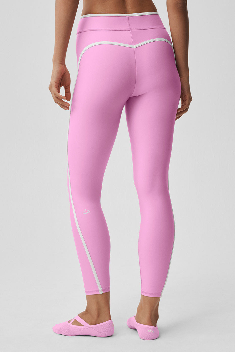 Legging 7/8 taille haute Airlift Charger - Rose cœur de bonbon/Blanc