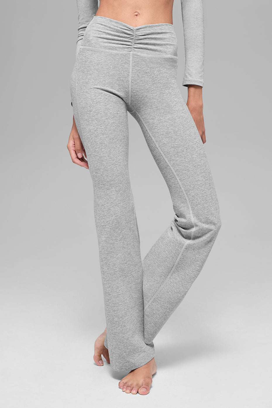 Legging taille haute Alosoft Intuition à coupe évasée - Gris chiné sport