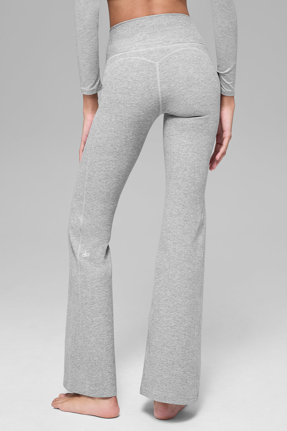 Legging taille haute Alosoft Intuition à coupe évasée - Gris chiné sport