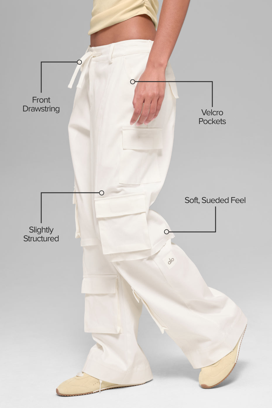 Pantalon cargo taille mi-haute Scout - Ivoire