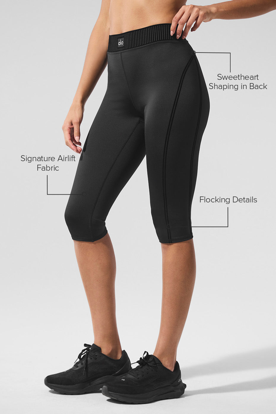 Legging corsaire taille haute Airlift Line Up - Noir