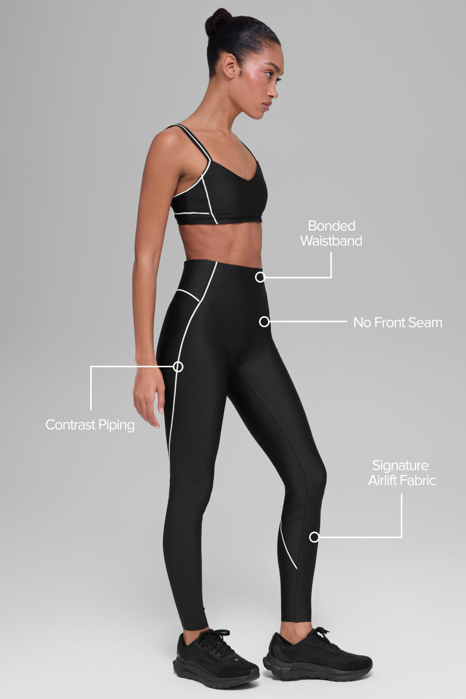 Legging taille haute Airlift Haven - Noir/Blanc
