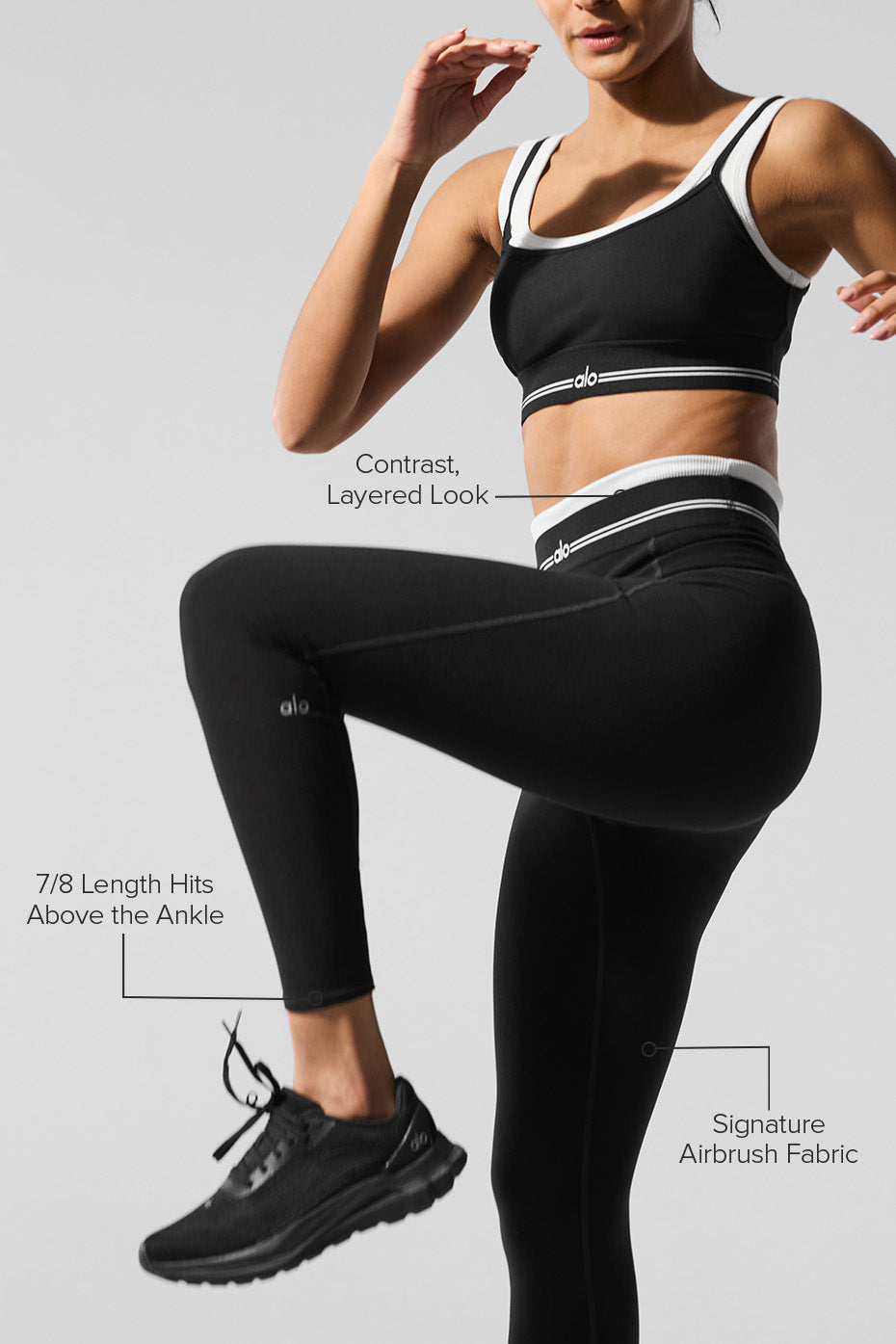 Legging 7/8 taille haute Airbrush Better Together - Noir/Blanc