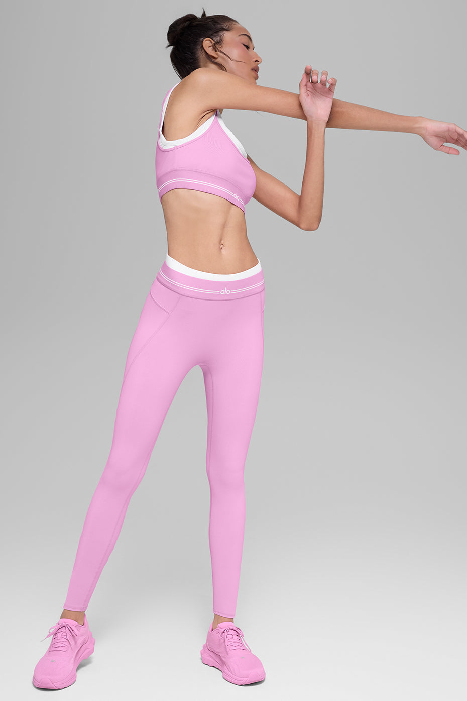 Legging 7/8 taille haute Airbrush Better Together - Rose cœur de bonbon/Blanc