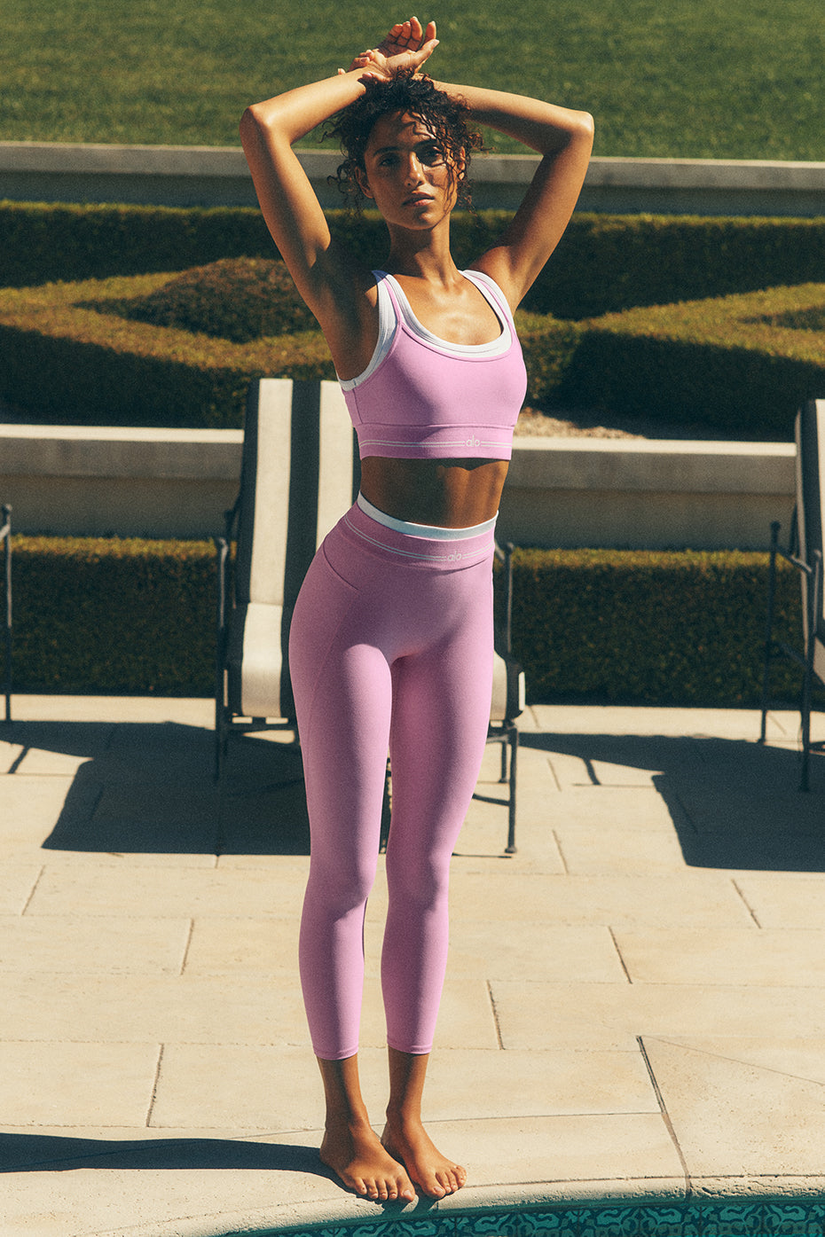 Legging 7/8 taille haute Airbrush Better Together - Rose cœur de bonbon/Blanc