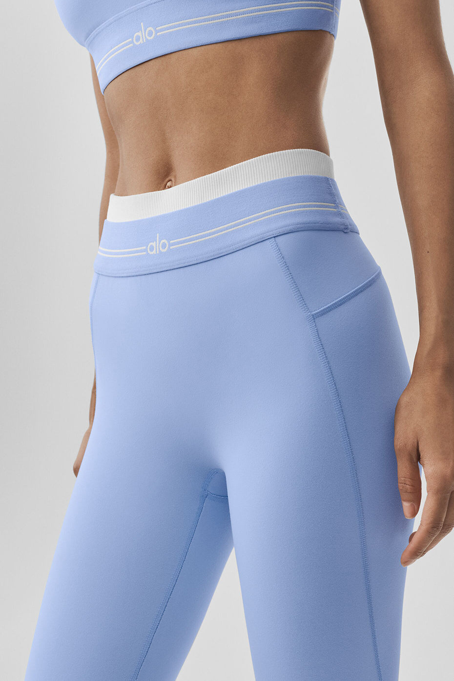 Legging 7/8 taille haute Airbrush Better Together - Bleu Provence clair/Blanc