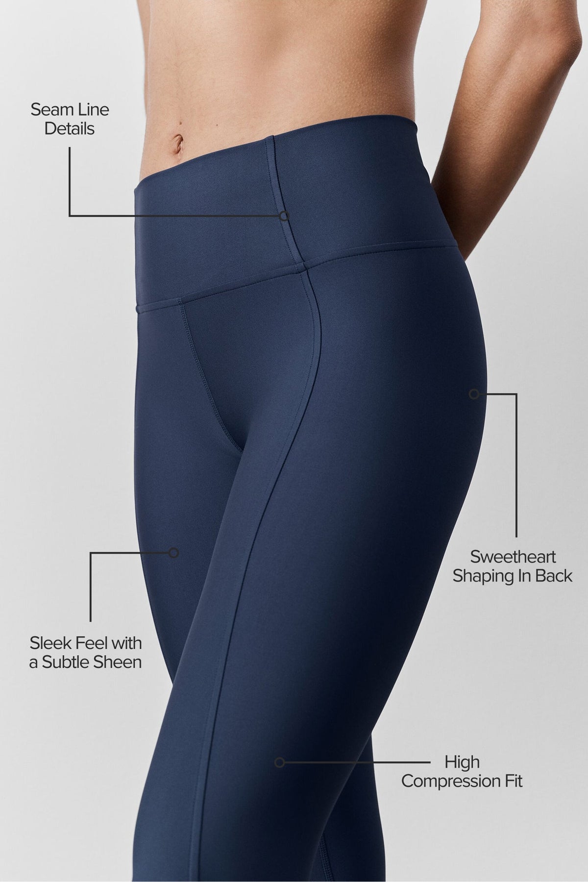 Legging 7/8 taille haute Airlift Fine Line - Bleu marine