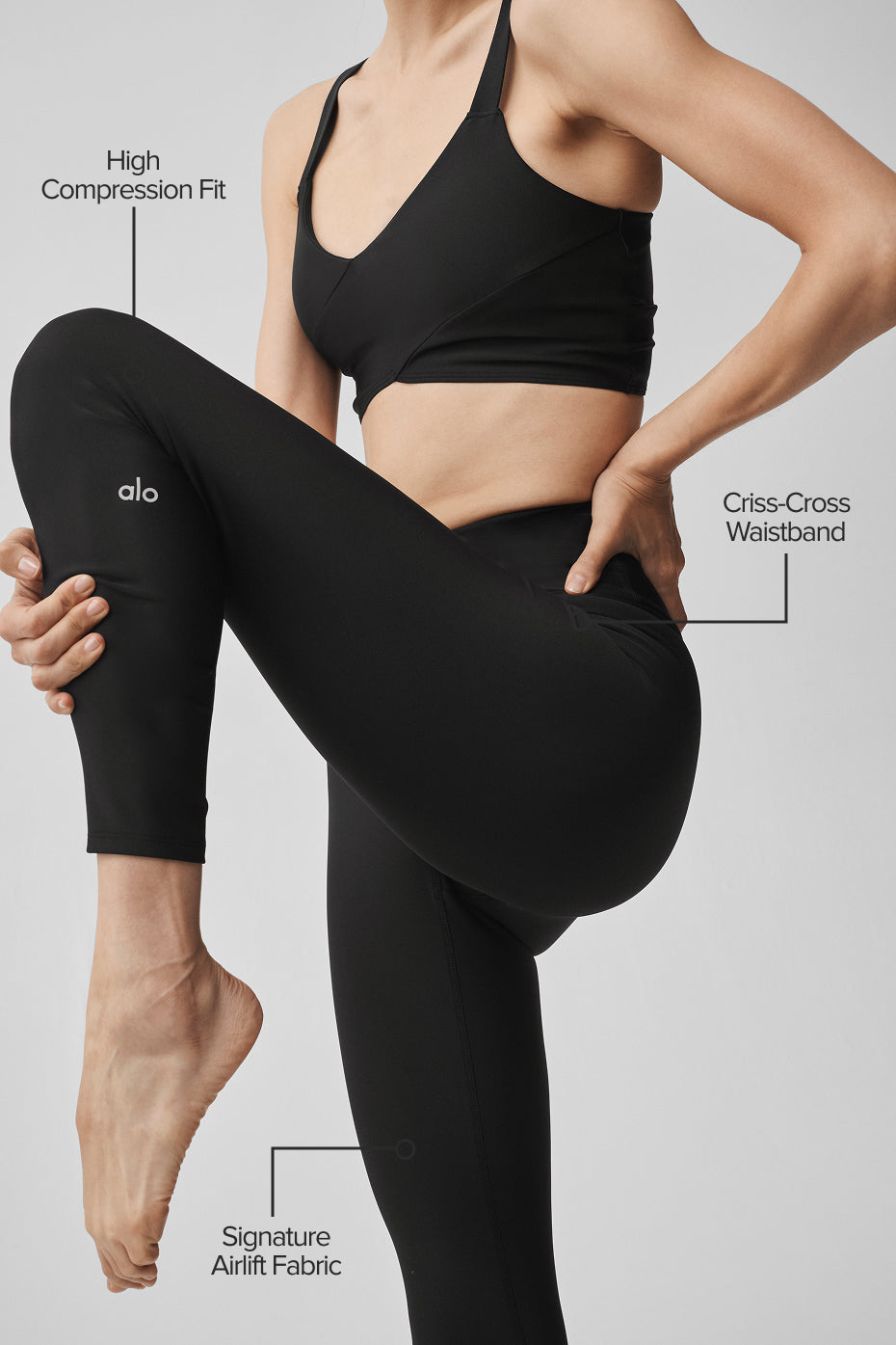 Legging 7/8 taille haute Airlift Horizon - Noir