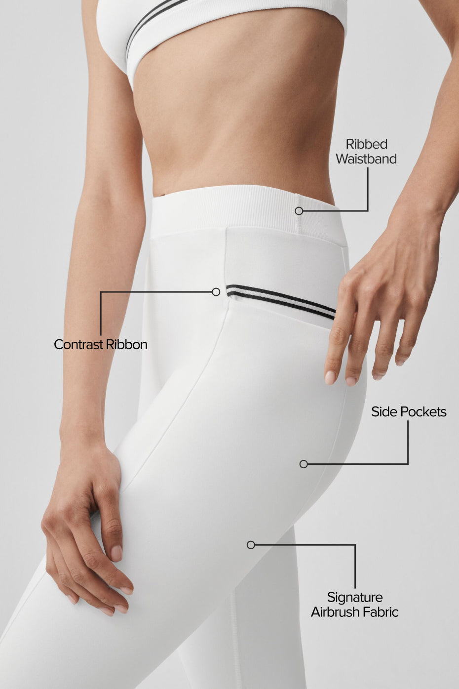 Legging taille haute Airbrush Fast Track - Blanc/Noir