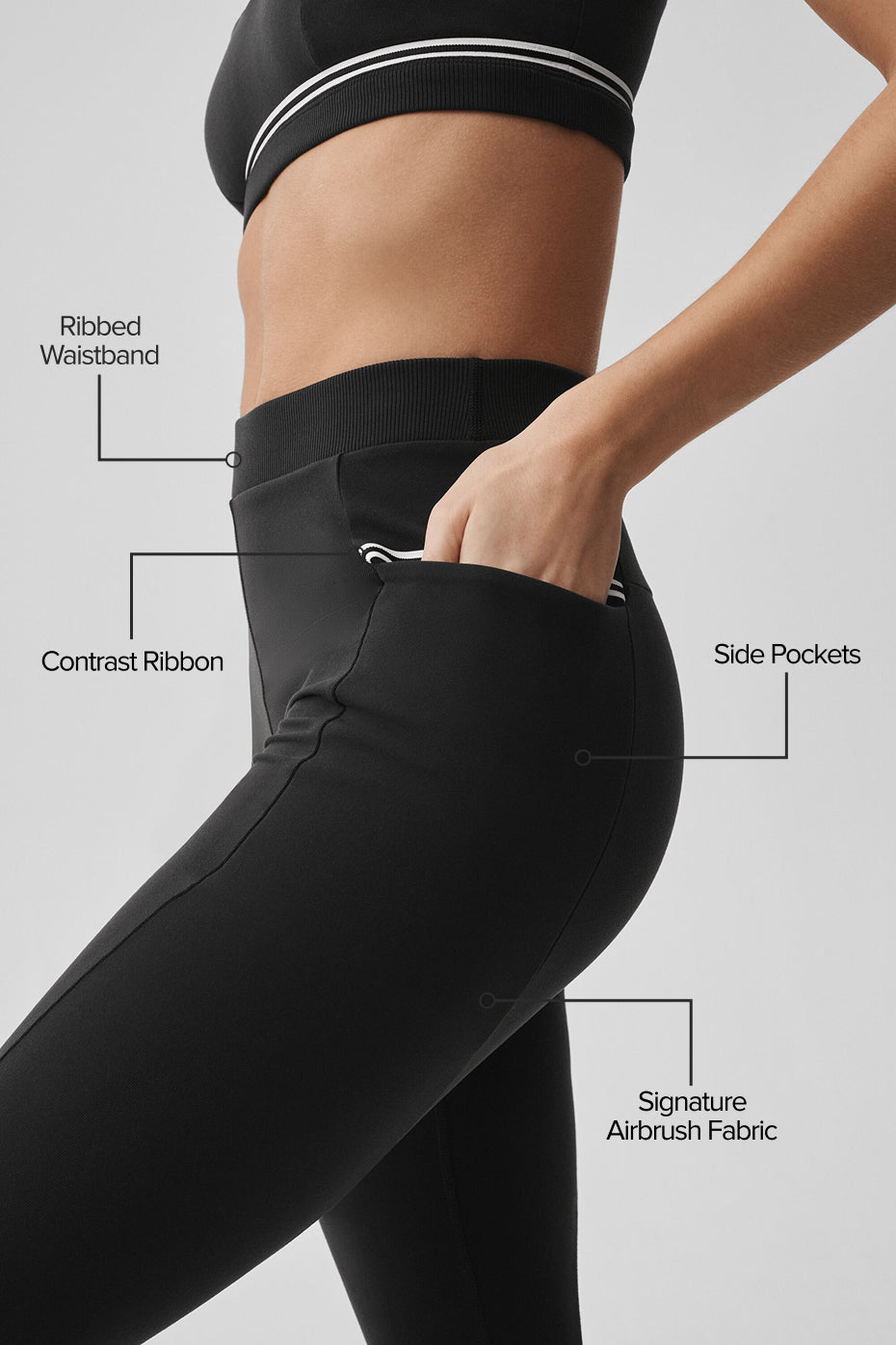Legging taille haute Airbrush Fast Track - Noir/Blanc