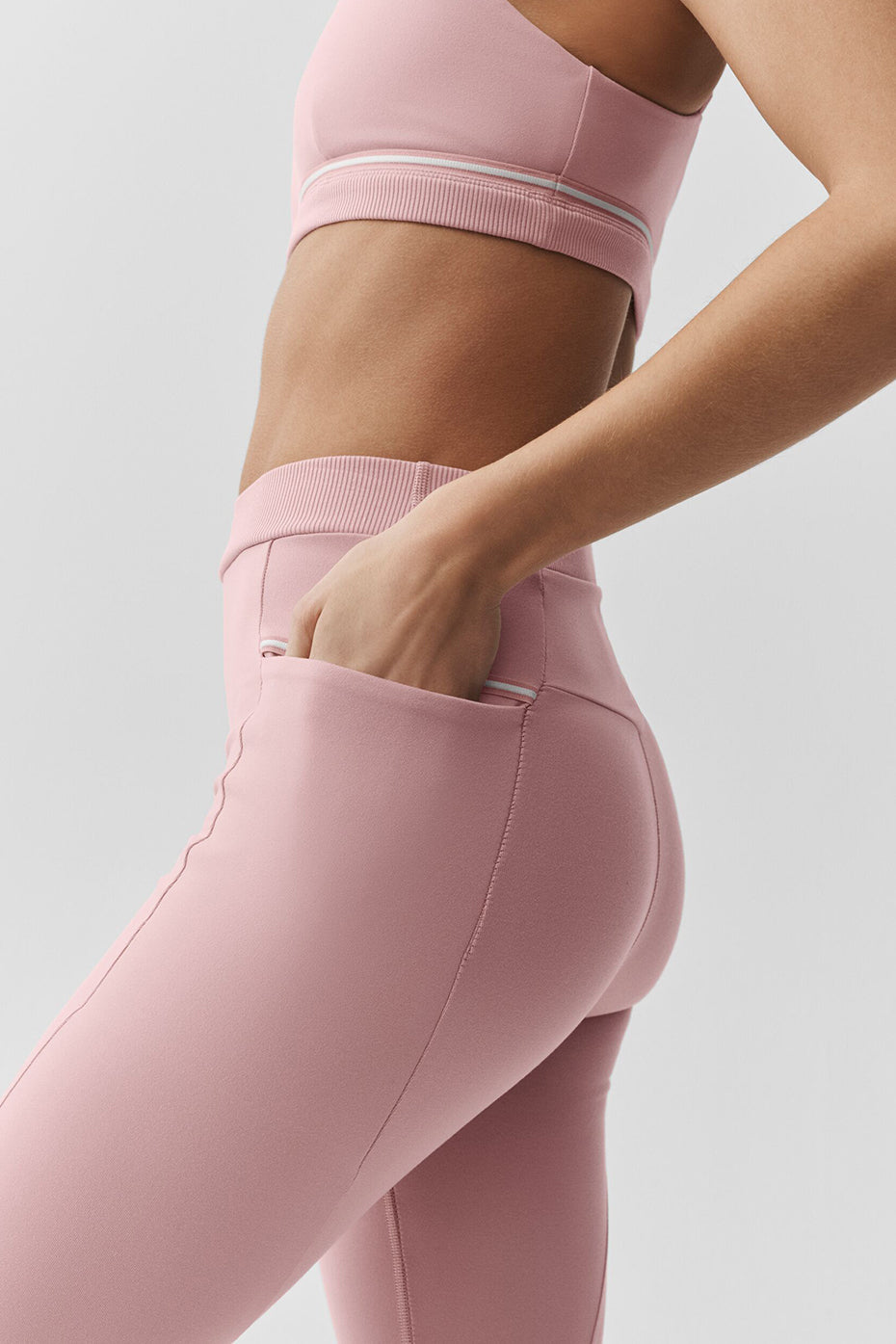 Legging taille haute Airbrush Fast Track - Rose vintage/Blanc
