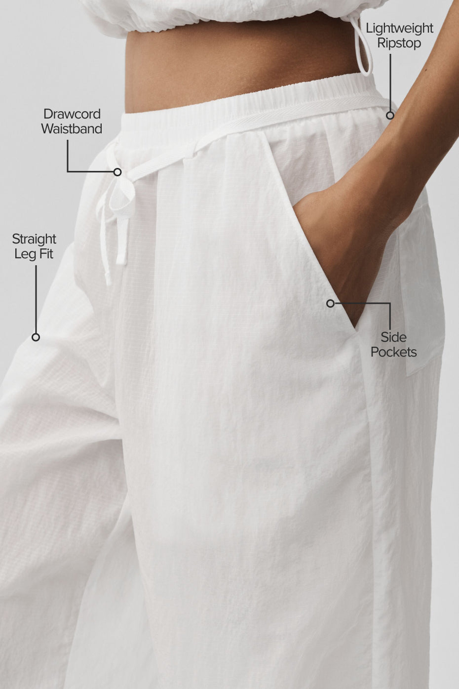 Pantalon droit Electric en tissu indéchirable - Blanc