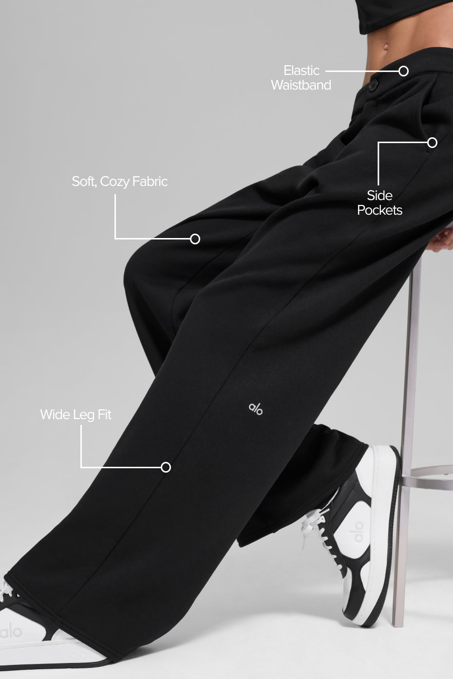 Pantalon de jogging habillé taille haute - Noir