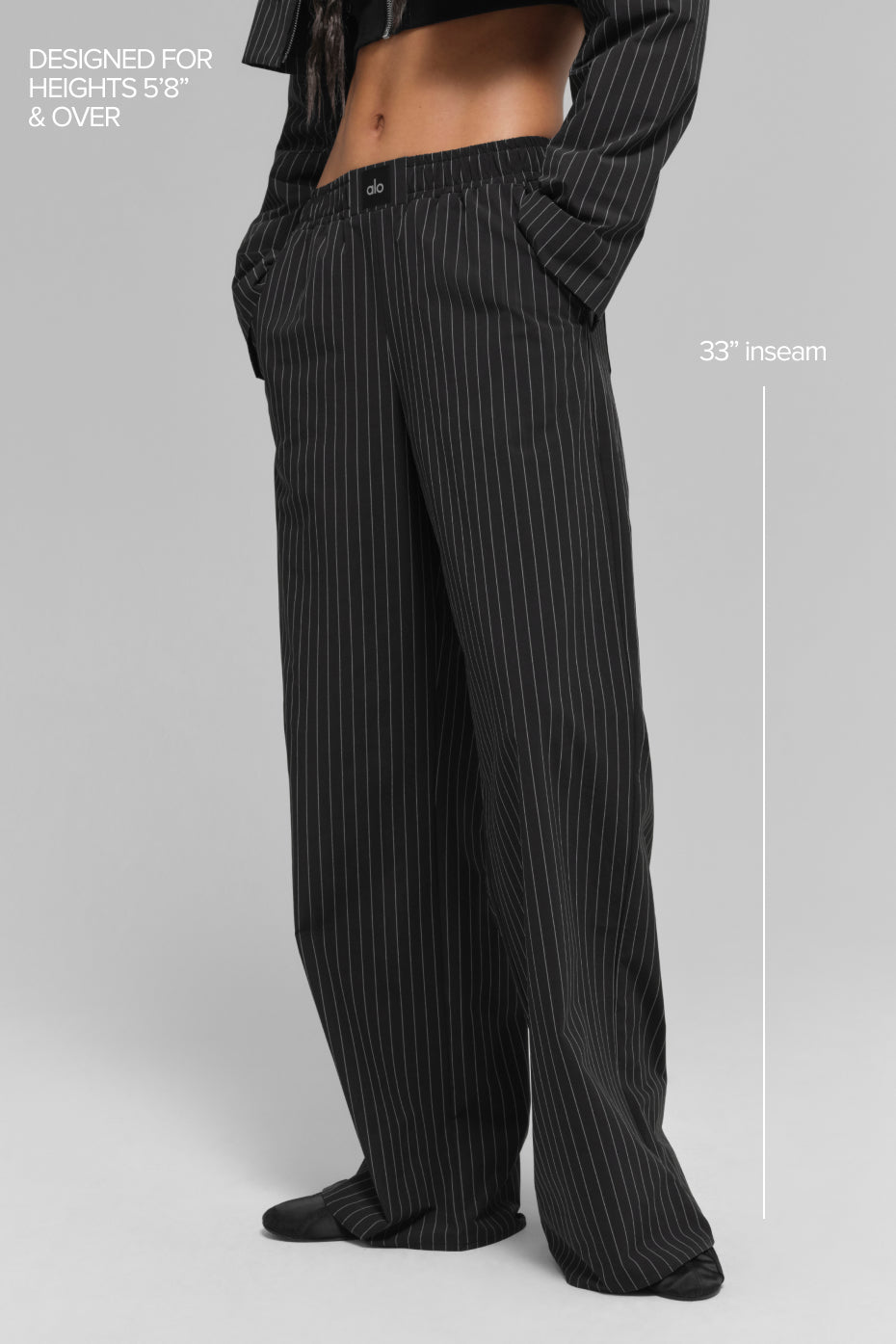 Pantalon façon caleçon Daylight à fines rayures (long) - Noir/Titane