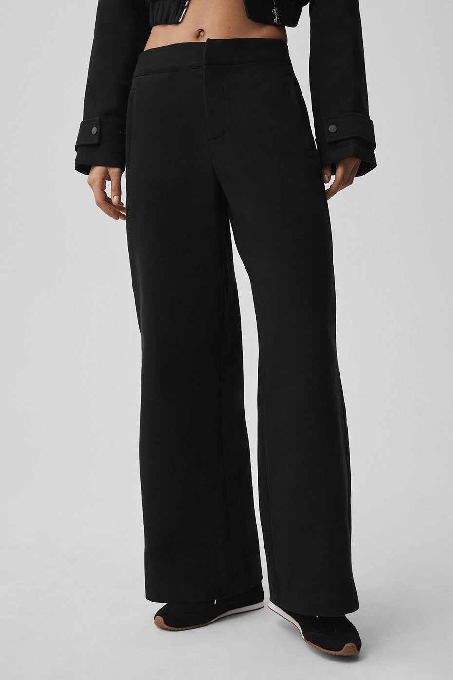 Pantalon taille mi-haute Cosmopolitan à boutons-pression - Noir