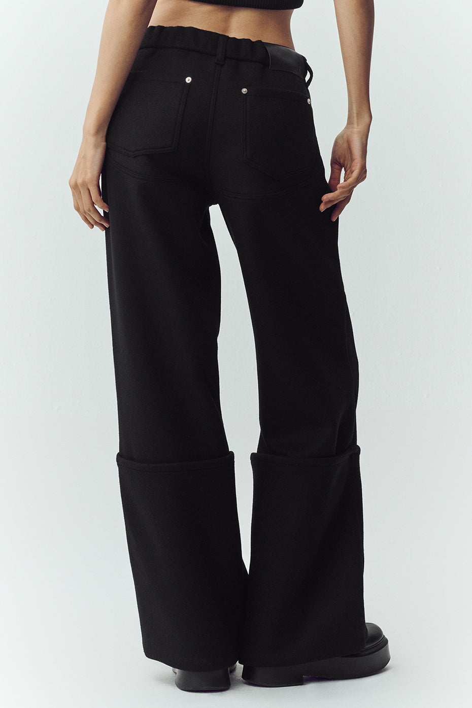 Pantalon large Nightcap en laine mélangée - Noir