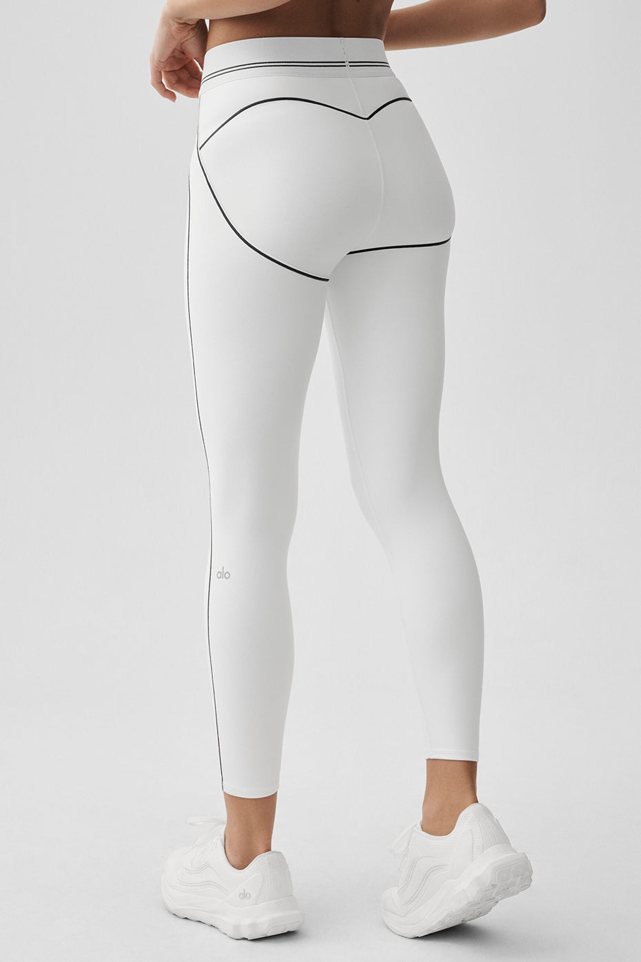 Legging 7/8 taille haute Airbrush Heart Throb - Blanc/Noir