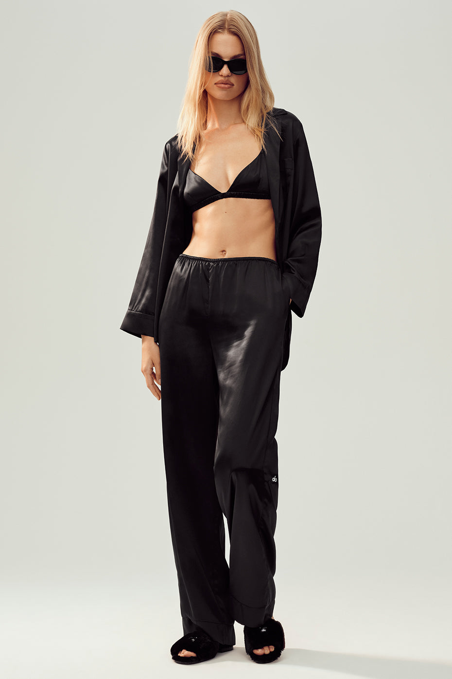 Pantalon Luminous en soie (standard) - Noir