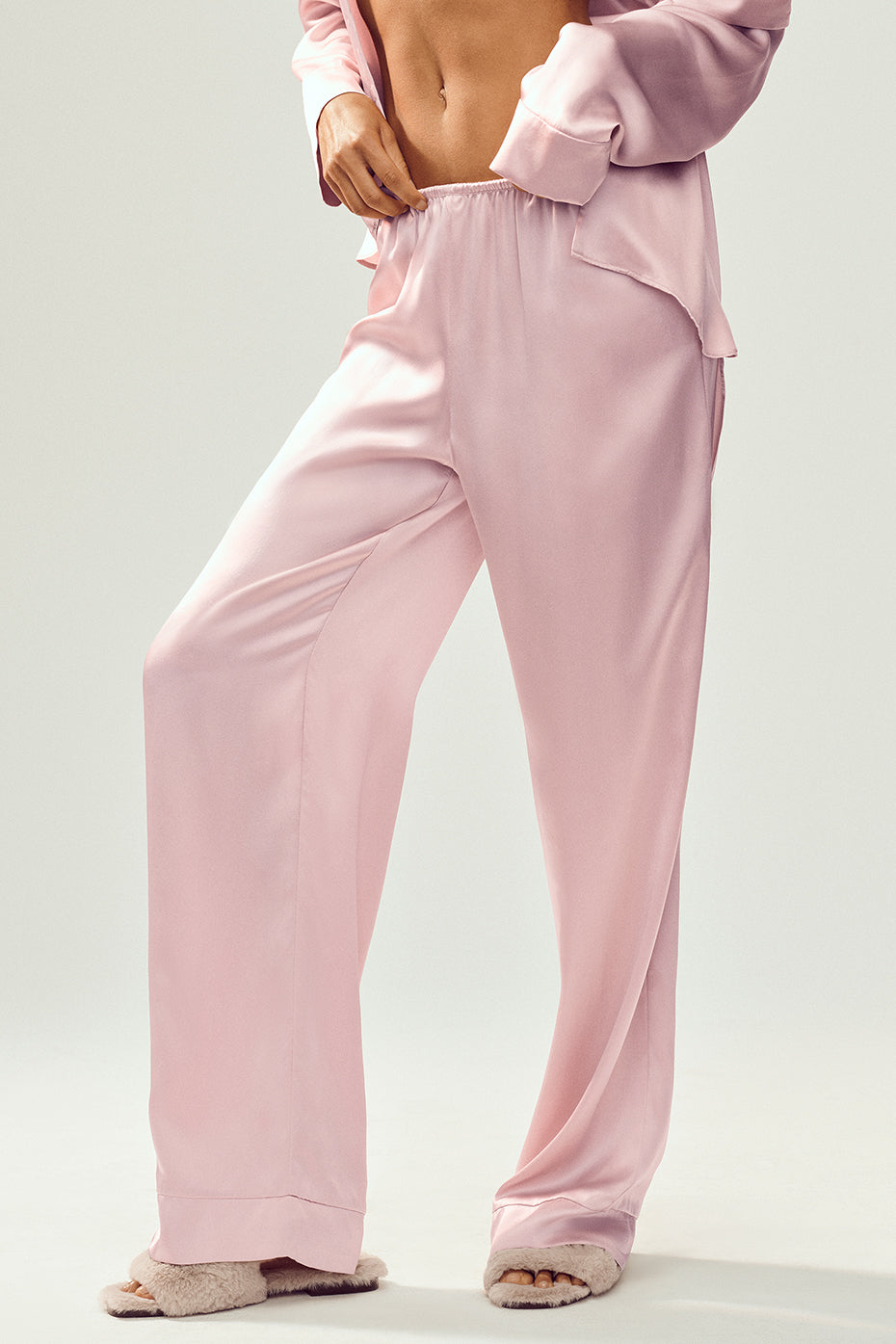 Pantalon Luminous en soie (long) - Champagne rosé