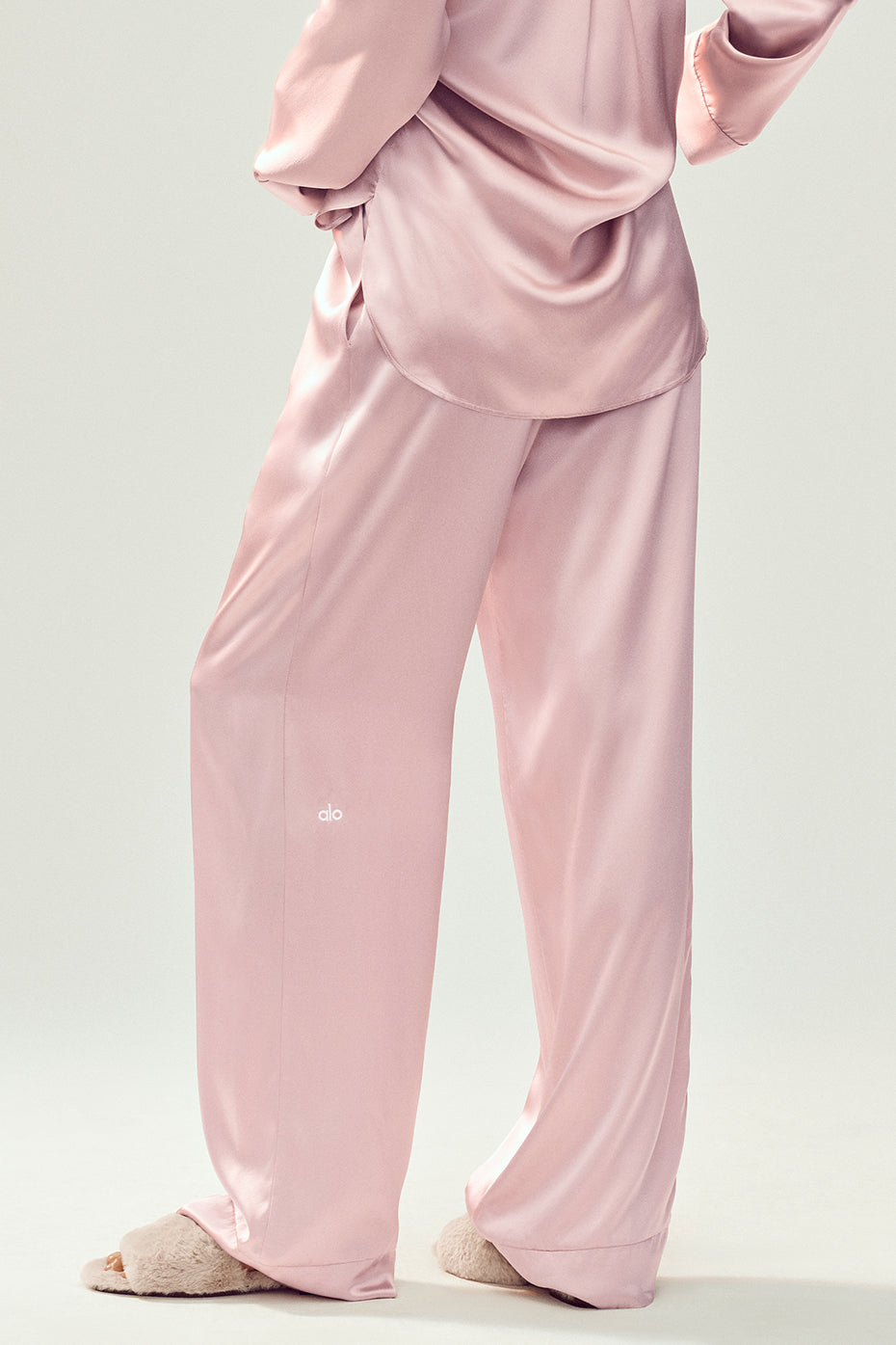Pantalon Luminous en soie (long) - Champagne rosé