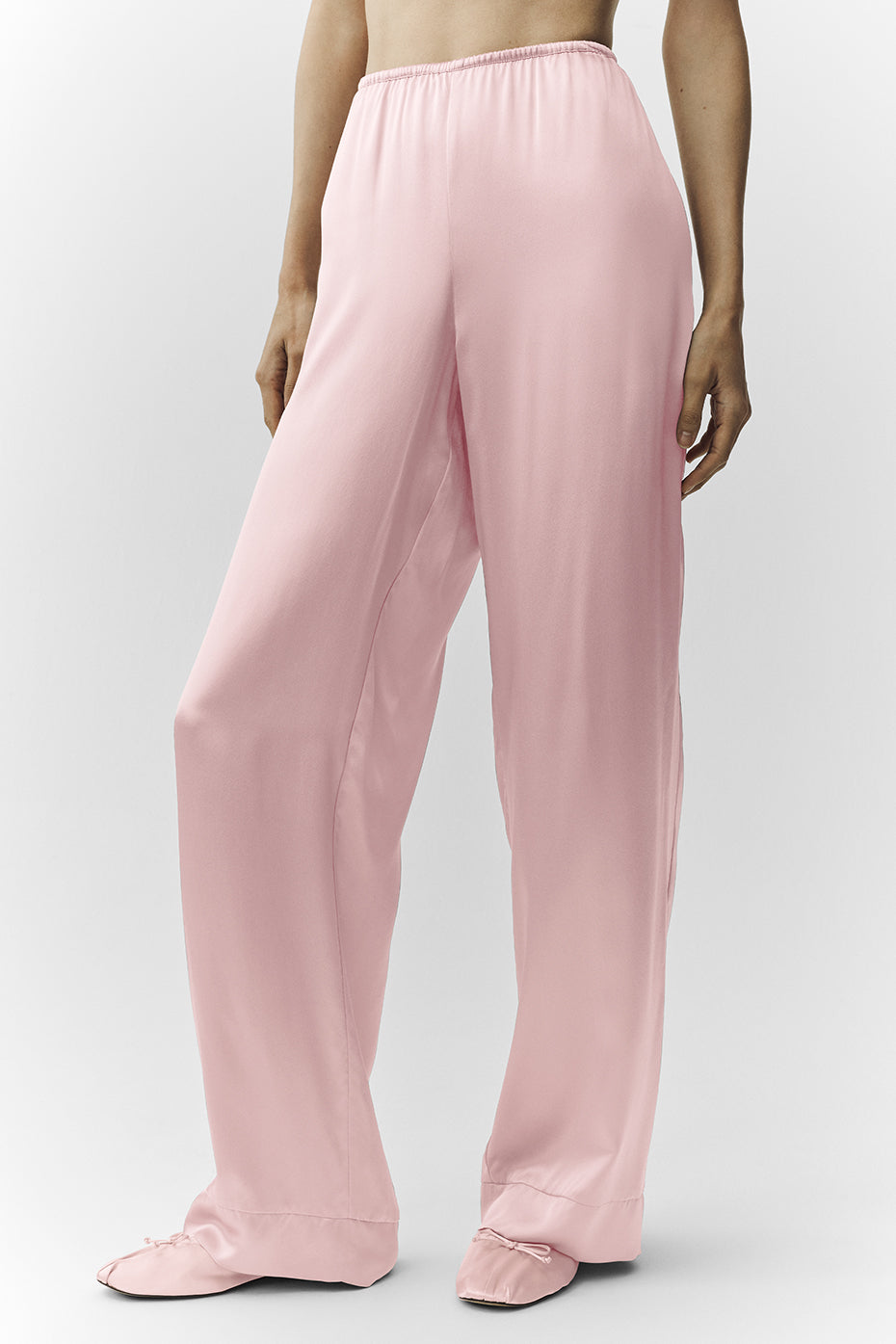 Pantalon Luminous en soie (standard) - Champagne rosé