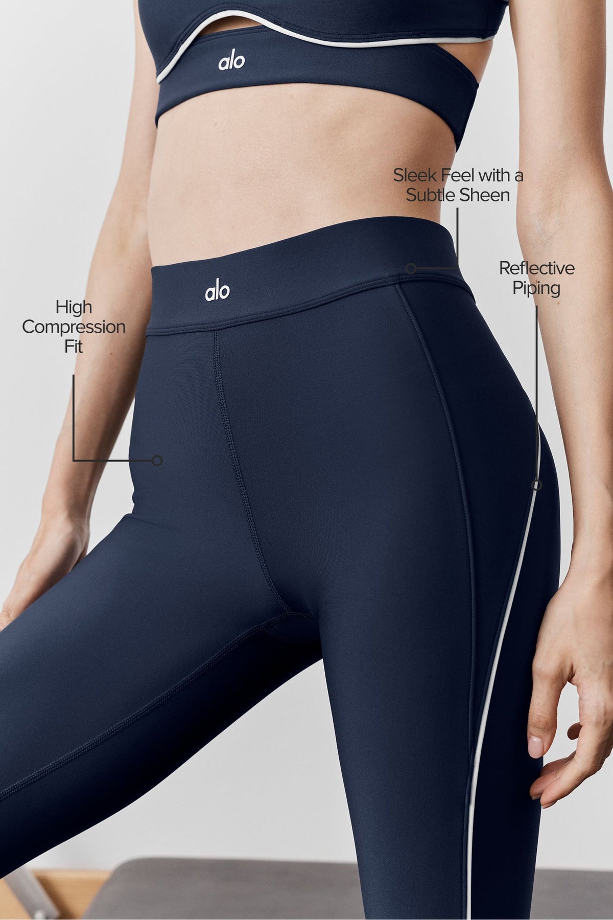 Legging 7/8 taille haute Airlift Speedwork - Bleu marine