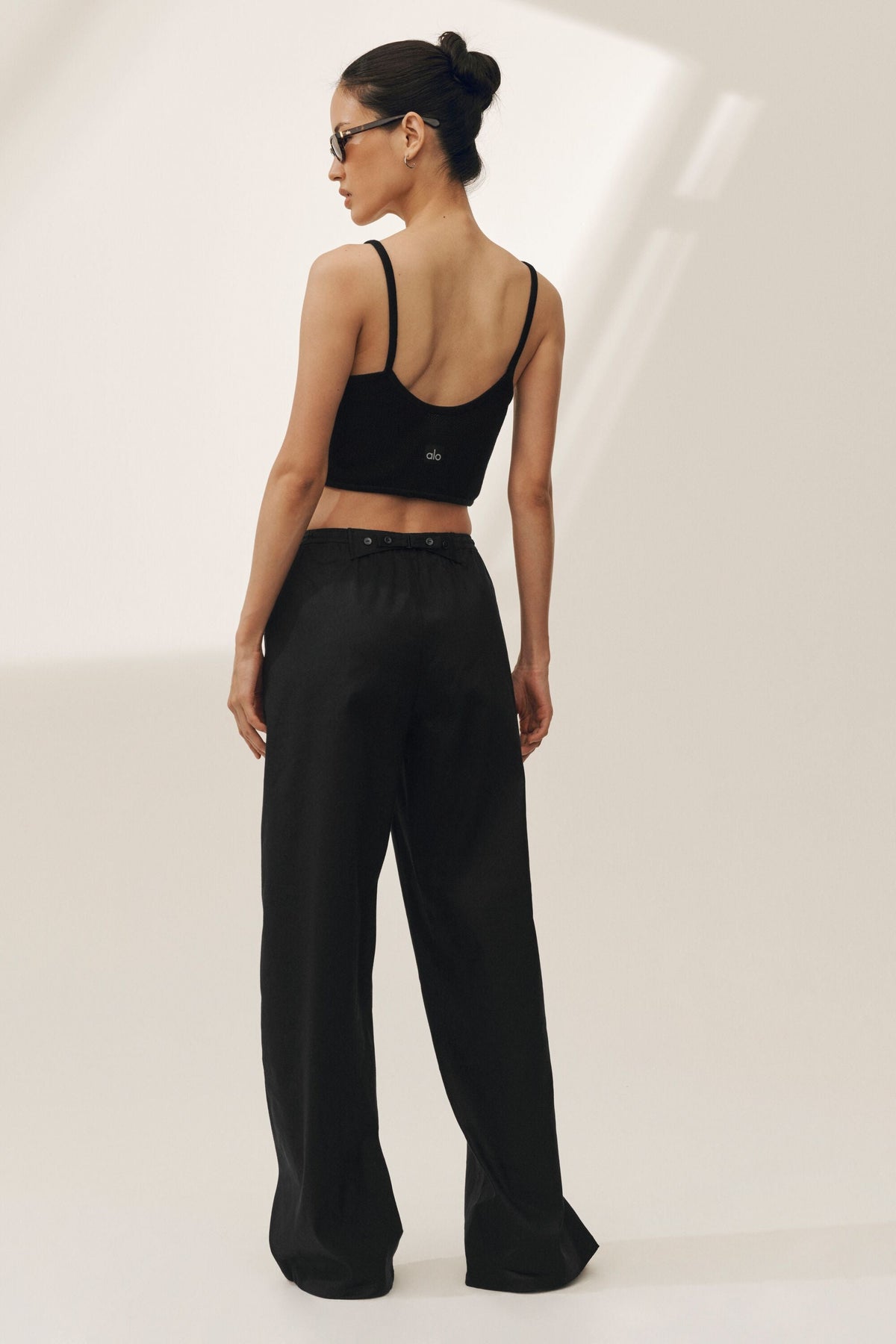 Pantalon large Riviera en lin mélangé - Noir