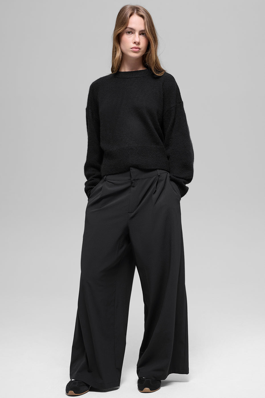 Pantalon taille haute Dreamscape (court) - Noir
