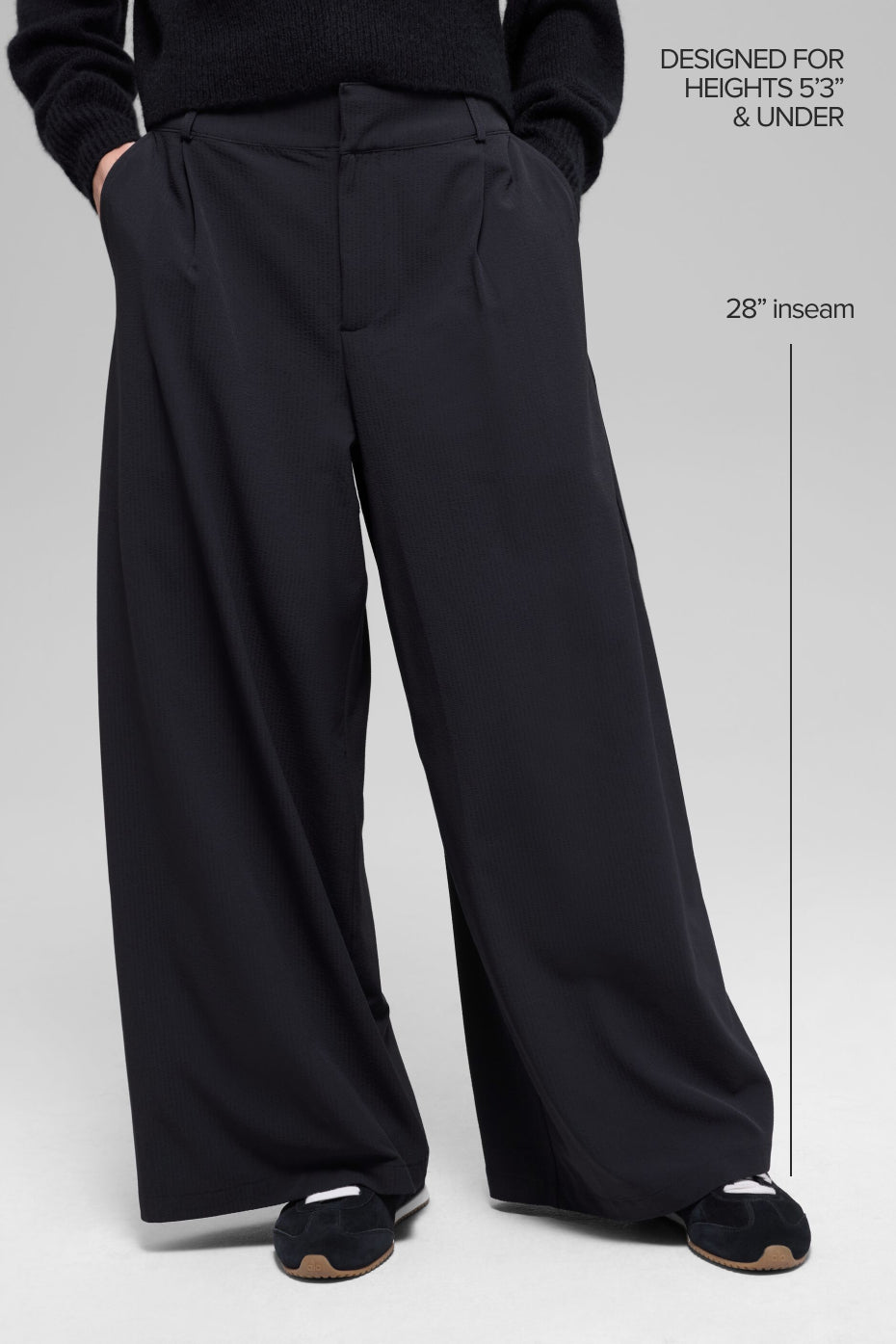 Pantalon taille haute Dreamscape (court) - Noir