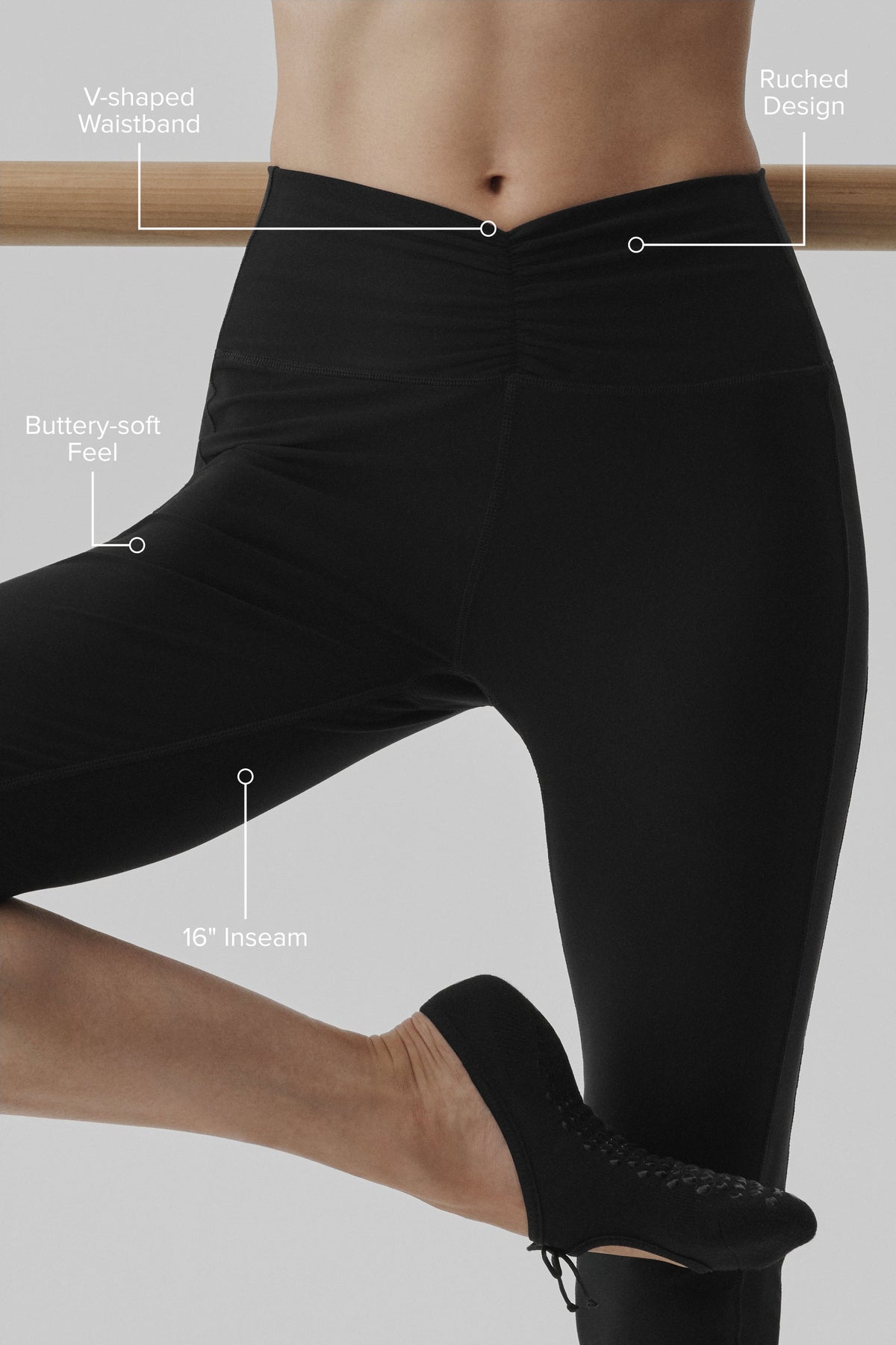 Legging corsaire taille haute Alosoft Intuition - Noir