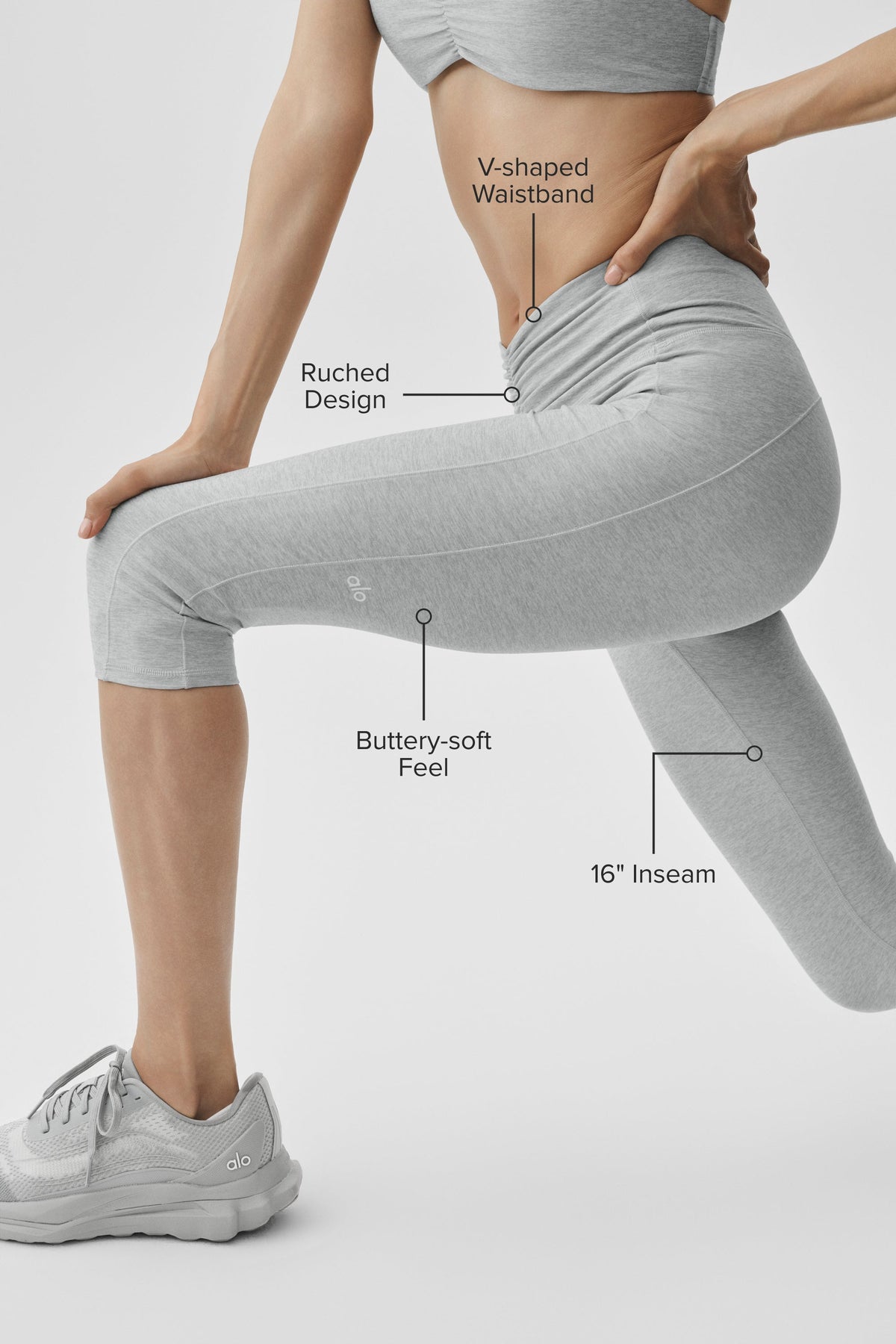 Legging corsaire taille haute Alosoft Intuition - Chiné sport vintage