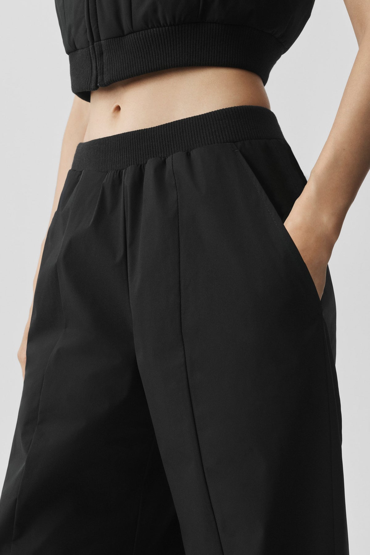 Pantalon droit taille haute Momentum - Noir