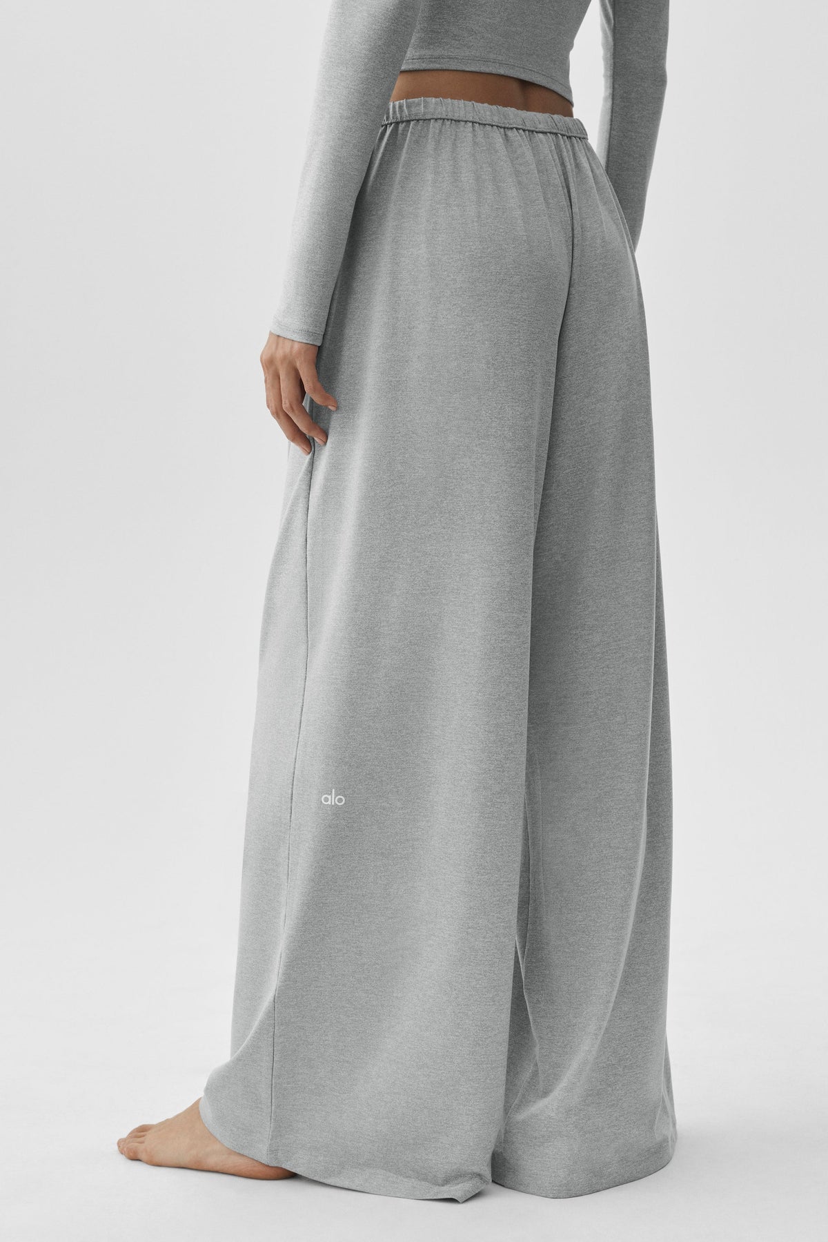 Pantalon de jogging large taille mi-haute Alosoft Finesse - Chiné sport vintage