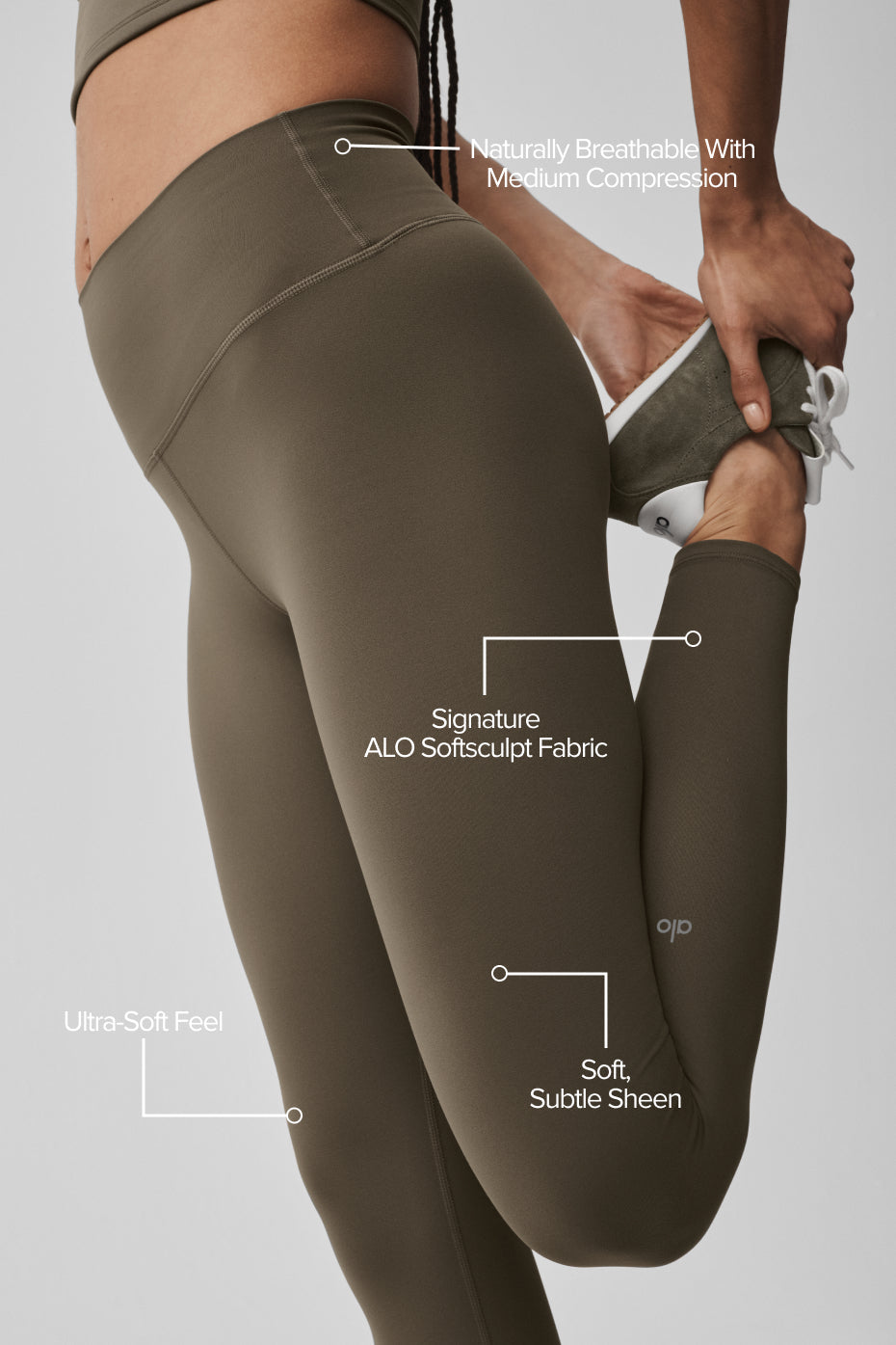 Legging 7/8 taille haute ALO Softsculpt - Olivier