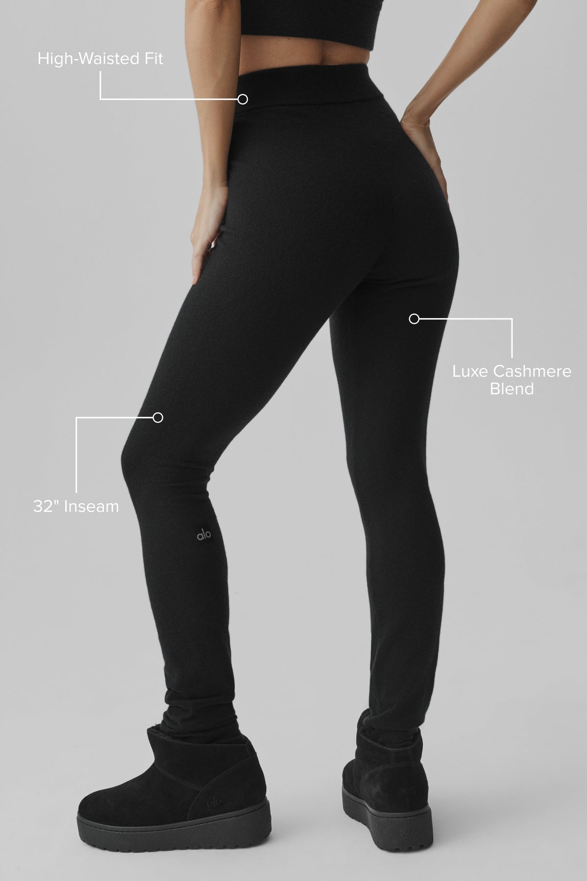 Legging taille haute Eternity en cachemire - Noir