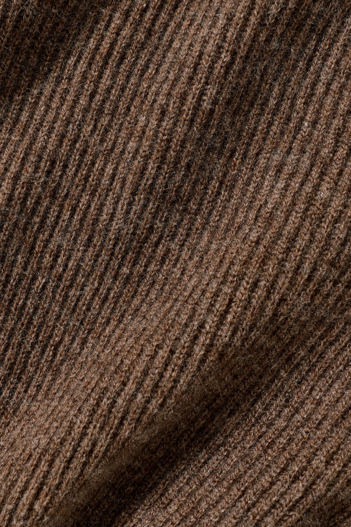 Pantalon taille basse Harmony en cachemire et laine (long) - Brun Java chiné