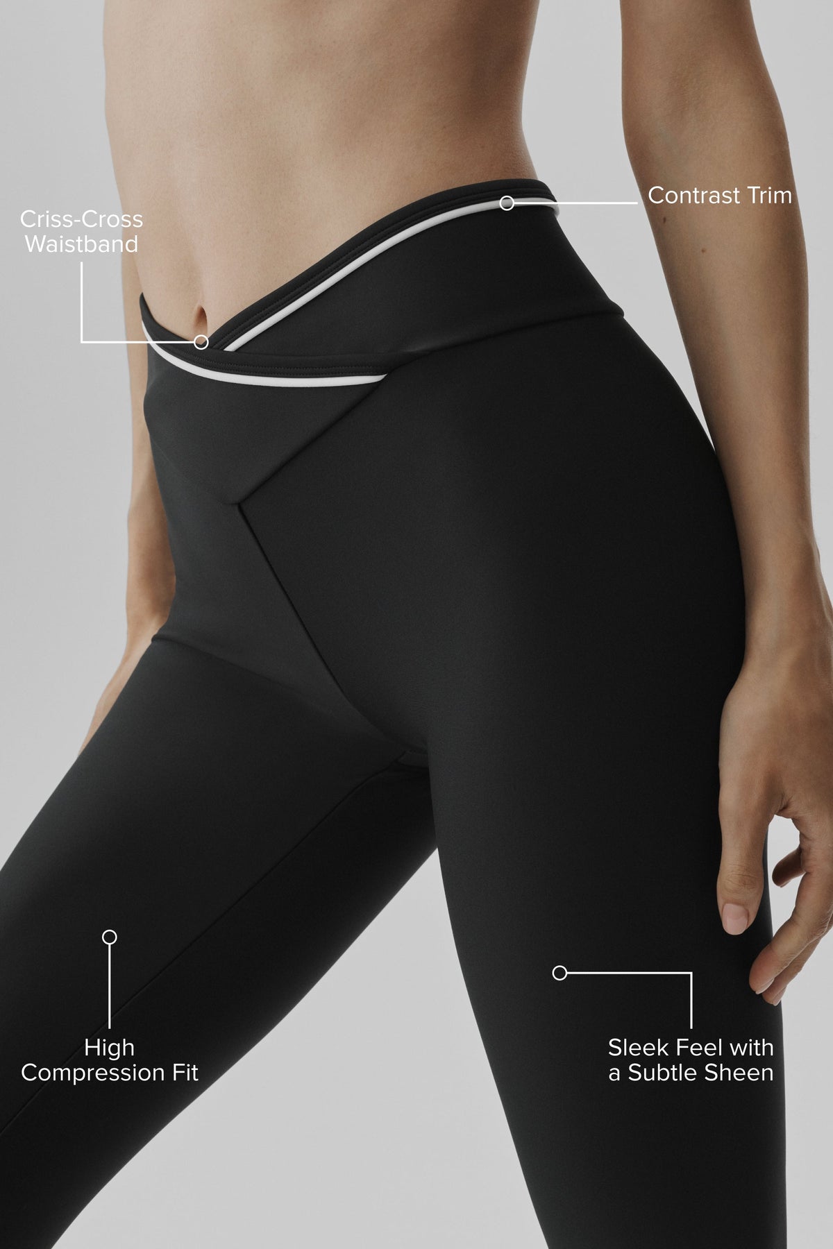 Legging taille haute Airlift Trifecta - Noir/Blanc