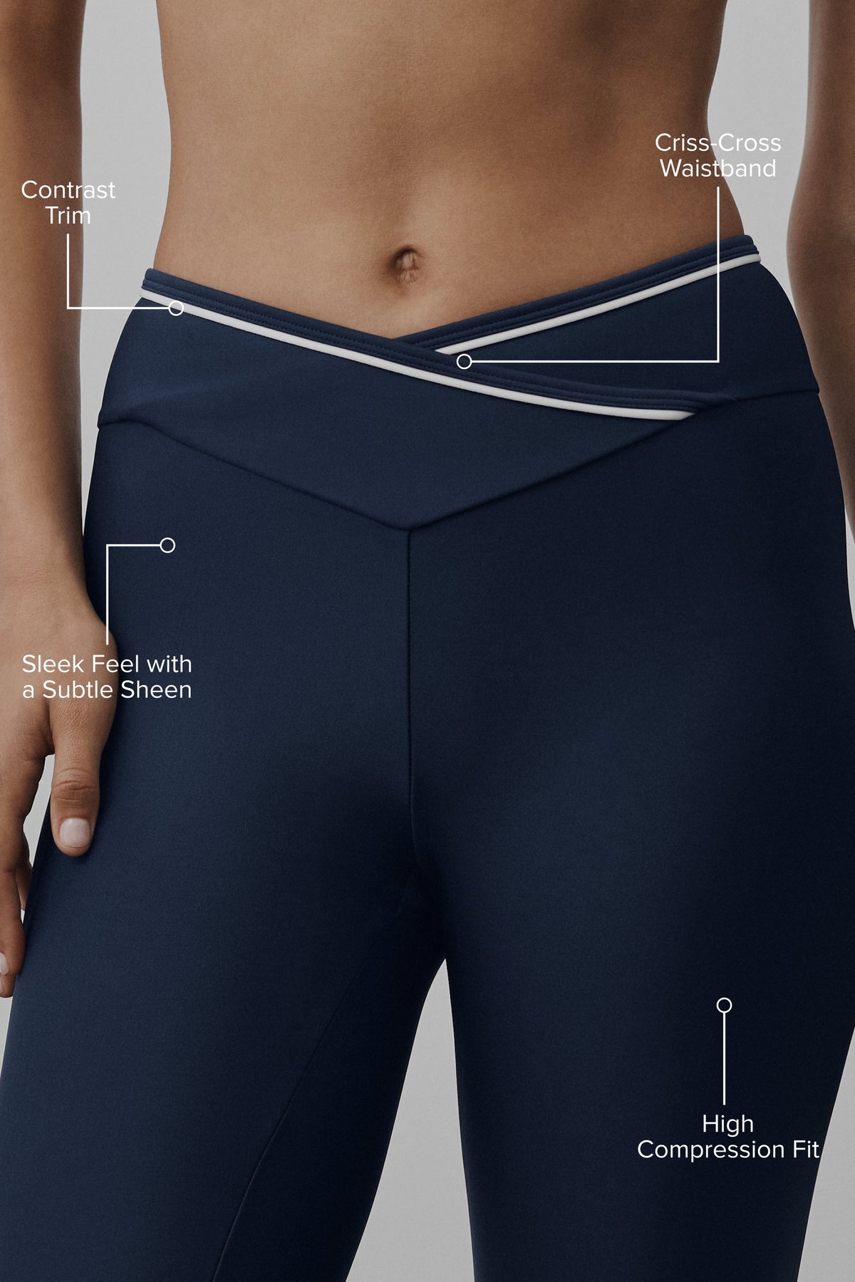 Legging taille haute Airlift Trifecta - Bleu marine/Blanc