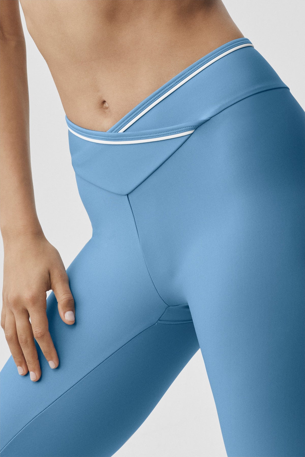 Legging taille haute Airlift Trifecta - Bleu Californie/Blanc